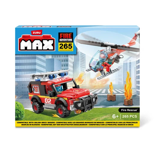 MAX City Fire Adventure Fire Rescue Vehicle Construction Set by ZURU