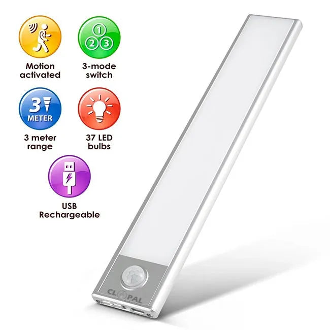 Wireless LED Motion Sensor Tube Light USB Rechargeable