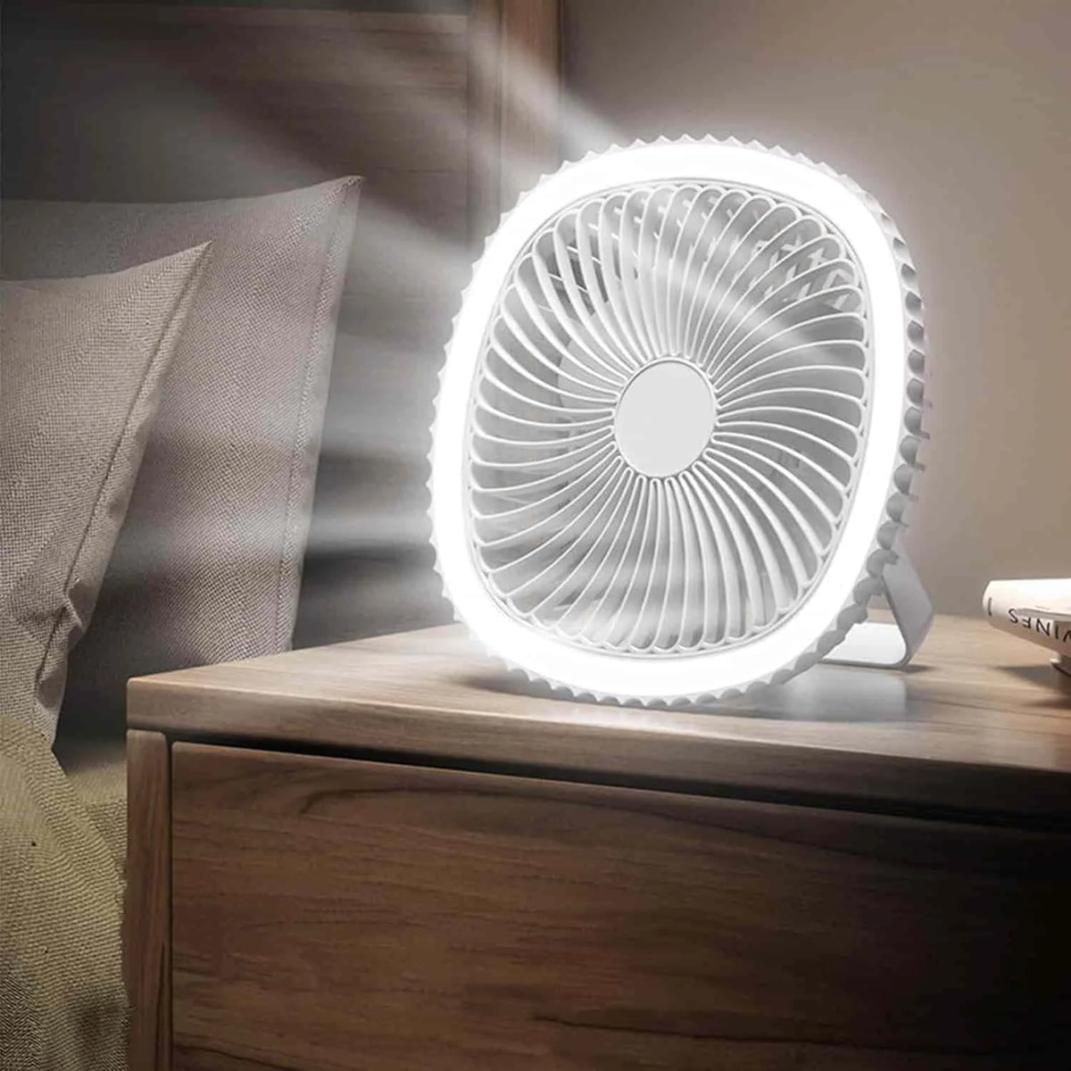 Mini Portable Fan With LED Light Multi-Function