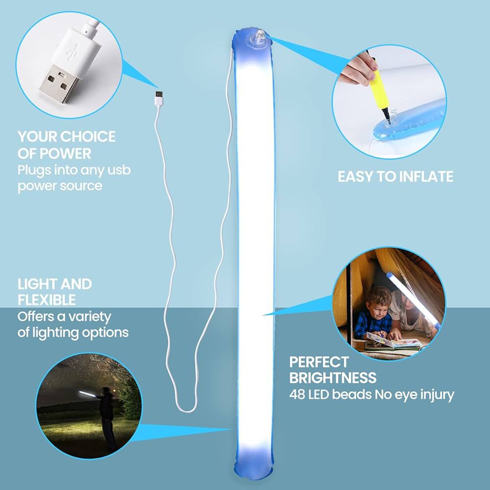 Camping Inflatable Light, New Tent Portable Camping Light, USB Interface Outdoor Camping Light, Foldable Inflatable Camping Light